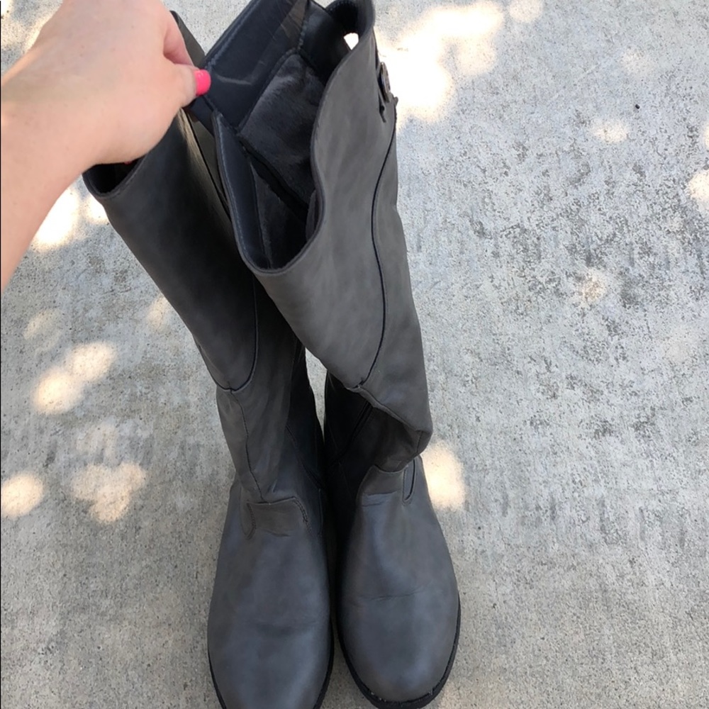 Gray boots